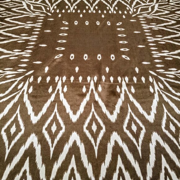 El Corte Ingles Taupe & White Square Silk Scarf - Picture 3 of 6